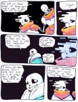 aftertale animated_skeleton black_background bone clothing coat comic dialogue english_text geno_sans_(aftertale) humanoid loverofpiggies male mammal not_furry papyrus_(undertale) sans_(undertale) scarf simple_background skeleton text topwear undead undertale undertale_(series)