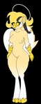 anthro big_butt blonde_hair breasts butt curvy_figure digitigrade eyelashes feathers female folded_wings genitals hair halo hooves horn nude pussy raised_tail smile solo tail white_body white_feathers wings yellow_body yellow_eyes yellow_feathers pan_those_cakes european_mythology greek_mythology mythology aphrodite_(pan_those_cakes) angel avian bird hippogriff hybrid mythological_avian mythological_creature absurd_res alpha_channel hi_res