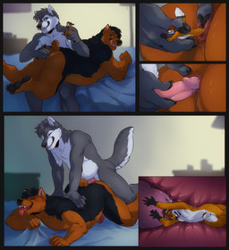anal anal_penetration anal_vore anthro bed bedroom blush bodily_fluids brown_body brown_fur butt claws erection eyes_closed feet_first fingering forced fur furniture genital_fluids genitals green_eyes grey_body grey_fur group holding_micro holding_prey humanoid_genitalia humanoid_penis imminent_anal imminent_anal_vore imminent_vore inside internal licking licking_lips lube male male/male micro nervous on_bed orange_body orange_fur penetration penis penis_on_anus perineum pink_penis precum raised_tail smile tail teeth tongue tongue_out trio unwilling_prey vore white_body white_fur rooc banryu vulpes_pawpad bear canid canine canis fox mammal wolf 2017 absurd_res colored comic hi_res story story_in_description