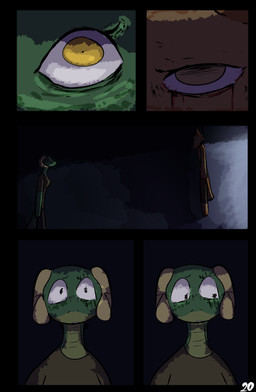 anthro blood bodily_fluids clothed clothing corpse death duo female horn male suicide yellow_eyes brradett lernie_(brradett) tim_(brradett) scalie absurd_res colored comic digital_media_(artwork) hi_res