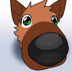 ambiguous_gender brown_body brown_fur eyelashes feral feralized foreshortening fur green_eyes looking_at_viewer snout_focus solo turning_around conditional_dnp sonokido ventura_city_drifters rose_naire canid canine canis domestic_dog german_shepherd herding_dog mammal pastoral_dog 1:1 2026 2d_animation animated colored detailed digital_media_(artwork) frame_by_frame no_sound shaded short_playtime female_(lore)