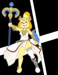 anthro bottomwear breasts camel_toe clothed clothing cosplay female fur legwear open_mouth simple_background skirt solo standing tight_clothing 4rch animal_crossing kid_icarus nintendo isabelle_(animal_crossing) palutena canid canine canis domestic_dog mammal shih_tzu toy_dog 2018 absurd_res digital_media_(artwork) hi_res