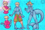 anthro biped black_nose blonde_hair blue_body blue_eyes blue_pawpads bottomwear breasts clothed clothing digitigrade featureless_breasts featureless_crotch female female_anthro female_human fish_tail fully_clothed goo_drip goo_transformation hair human_to_anthro logo membrane_(anatomy) nude open_mouth pawpads pink_eyes simple_background snout solo species_transformation standing tail teeth topwear transformation webbed_hands nut-case nintendo pokemon rismic kaitlyn_(rismic) eeveelution generation_1_pokemon human mammal pokemon_(species) vaporeon 2014 artist_logo colored story story_in_description