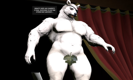 anthro audience belly convenient_censorship dialogue embarrassed fig_leaf group humiliation indecency indecent inner_monologue leaf male nude oblivious public public_exposure public_humiliation public_nudity slightly_chubby slightly_chubby_male solo speech_bubble text thinking meteorsmash dollymolly323_(modeler) epic_games fortnite polar_patroller bear mammal 3d_(artwork) 5:3 absurd_res digital_media_(artwork) english_text hi_res