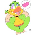 anthro big_breasts blep boots bottomwear breasts clothed clothing featureless_breasts female footwear looking_at_viewer non-mammal_breasts shoes shorts simple_background solo tongue tongue_out topless white_background vimhomeless sydney_swamp_(vimhomeless) crocodilian reptile scalie