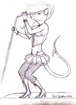 alternative_fashion anthro bottomwear breasts clothed clothing female fully_clothed hair long_hair music simple_background singing skirt solo stage tail tattoo white_background burgerbaby mammal murid murine rat rodent sketch