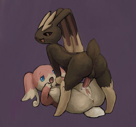 after_sex after_vaginal anthro anus backsack balls bedroom_eyes big_butt black_sclera bodily_fluids brown_body brown_fur butt cum cum_from_vagina cum_in_vagina cum_inside cum_on_penis duo erection eyebrows female female_anthro from_front_position fur genital_fluids genitals humanoid_genitalia humanoid_vulva inner_labia long_inner_labia looking_at_viewer looking_back looking_back_at_viewer lying male male/female male_anthro missionary_position narrowed_eyes on_back open_mouth penis raised_inner_eyebrows seductive sex tapering_penis vulva morbiddevotion nintendo pokemon audino generation_4_pokemon generation_5_pokemon lopunny pokemon_(species) colored digital_media_(artwork) digital_painting_(artwork) painting_(artwork) shaded