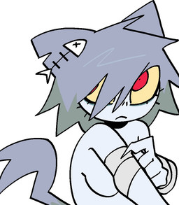 anthro blue_body breasts claws eyelashes female female_anthro finger_claws fingers fishbone front_view hair hair_over_eye mouth_closed red_eyes simple_background solo tail whiskers white_background xarop77 domestic_cat felid feline felis ghost mammal spirit 2025 bust_portrait digital_drawing_(artwork) digital_media_(artwork) english_description portrait