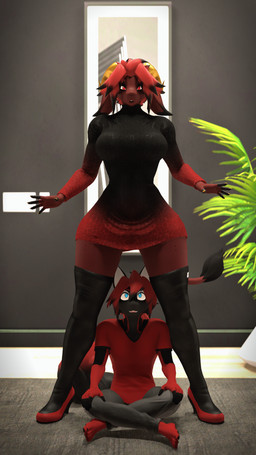 anthro clothing duo female gradient leggings legwear looking_up looking_up_at_another looking_up_skirt male redd_(noblez) sweater thigh_highs topwear conditional_dnp domi3d ace_(domi3d) bovid canid canine canis caprine fox goat mammal sheep wolf 3d_(artwork) 4k 9:16 absurd_res digital_media_(artwork) hi_res source_filmmaker_(artwork)