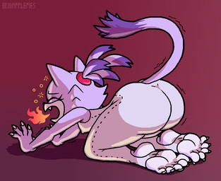 all_fours anthro big_butt black_nose bodysuit bottom_heavy breasts breath_powers butt clothing dipstick_tail elemental_manipulation eyelashes eyes_closed fangs feet female fire fire_breathing fire_manipulation fur markings nipple_outline open_mouth pink_background purple_body purple_fur simple_background skinsuit small_breasts solo stretching tail tail_markings teeth thick_thighs tight_clothing white_body white_bodysuit white_clothing white_fur white_skinsuit wide_hips yawn napplepies sega sonic_the_hedgehog_(series) blaze_the_cat domestic_cat felid feline felis mammal