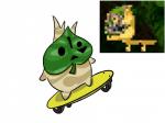 ambiguous_gender not_furry parody plant screencap skateboard skateboarding solo vehicle unknown_artist nintendo the_legend_of_zelda vinesauce wind_waker makar elemental_creature flora_fauna korok 4:3