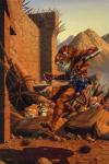 action_pose anthro claws detailed_background fur group hair jumping male midair mountain muscular open_mouth orange_body orange_fur pose rock spikes tail teeth thin_tail vintage young young_anthro larry_elmore known_space man-kzin_wars felid kzinti mammal 1990 book_cover cover hi_res father_(lore) father_and_child_(lore) parent_(lore) parent_and_child_(lore)