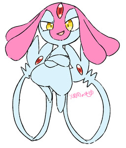 ambiguous_gender blue_body crossed_arms feral floating forehead_gem gem open_mouth simple_background solo tail_gem white_sclera yellow_eyes yakiniku628 nintendo pokemon generation_4_pokemon legendary_pokemon mesprit pokemon_(species) colored