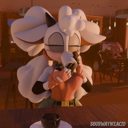 anthro areola bell bell_collar beverage blue_eyes bottomwear breast_drop breasts brown_clothing brown_shirt brown_topwear cafe clothed clothing clothing_lift coffee coffee_mug collar container cup female fingerless_gloves fondling fur gloves green_bottomwear green_clothing green_pants handwear happy holding_breast light looking_at_viewer mug nipples no_bra one_eye_closed pants pink_areola pink_nipples public shirt sitting_at_table solo sunlight tongue tongue_out topwear white_body white_fur wink winking_at_viewer sourwayneacid idw_publishing sega sonic_the_hedgehog_(comics) sonic_the_hedgehog_(idw) sonic_the_hedgehog_(series) amy_rose lanolin_the_sheep_(sonic) shadow_the_hedgehog 1:1 3d_(artwork) 3d_animation animated digital_media_(artwork) short_playtime sound webm