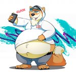 anthro belly belly_overhang clothing hoodie male navel obese obese_anthro obese_male overweight overweight_anthro overweight_male selfie solo topwear hyenahyena solo_jazz_pattern foxxel canid canine canis fox mammal 2015 hi_res meme