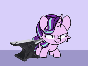 angry anvil assault blue_body blue_fur blue_hair blue_tail duo female feral fur hair horn pink_body pink_fur purple_hair purple_tail tail throwing throwing_object sugar_morning friendship_is_magic hasbro my_little_pony mythology starlight_glimmer_(mlp) trixie_(mlp) equid equine mammal mythological_creature mythological_equine unicorn 2d_animation 4:3 animated lol_comments low_res