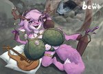 anthro bard big_breasts breasts female horn huge_breasts hyper short_stack solo bewbdraws fan_character hybrid absurd_res hi_res