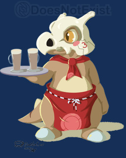 anthro apron beverage blush blush_stickers bone bone_mask brown_body brown_scales clothing coffee container countershading cup digitigrade glass male mask orange_eyes pupils red_apron red_clothing red_scarf scales scarf simple_background skull skull_mask slit_pupils solo standing tan_body tan_scales transparent_background tray doesnotexist nintendo pokemon pokemon_cafe_remix subscribestar trip_(doesnotexist) cubone generation_1_pokemon pokemon_(species) 2026 4:5 alpha_channel dated digital_media_(artwork) hi_res lineless signature watermark