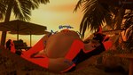 anthro beach hammock hand_on_belly lying male on_back oral_vore palm_tree plant rumbling_stomach solo text tree vore roserdoser blender_cycles canid canine mammal 16:9 3d_(artwork) digital_media_(artwork) hi_res widescreen