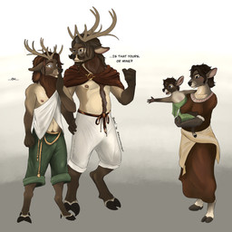 anthro antlers black_nose bottomwear breasts brown_body brown_fur brown_hair clothed clothed_anthro clothed_female clothed_male clothing dress eyewear female fur glasses group hair hooves horn male neonate nipple_piercing nipple_ring nipples pants piercing ring_piercing shocked surprised wearing_glasses young bruno_hirschkoff bruno_hirschkoff_(character) cengifu kristian_hirschkoff cervine deer elk mammal absurd_res hi_res father_(lore) father_and_child_(lore) father_and_son_(lore) mother_(lore) mother_and_child_(lore) parent_(lore) parent_and_child_(lore) parent_and_son_(lore) son_(lore)