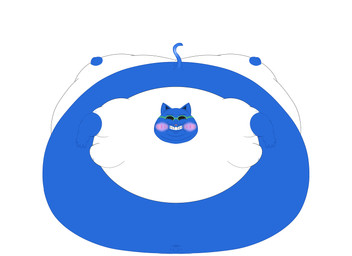 5_fingers anthro barefoot belly belly_expansion big_belly biped black_inner_ear blue_body blue_fur blush blush_lines bottomwear chubby_cheeks claws clenched_teeth clothed clothed_anthro clothed_male clothing curling_tail double_chin expansion exposed_belly eyewear fallen_over featureless_feet feet finger_claws fingers front_view fully_clothed fully_clothed_anthro fully_clothed_male fur glasgow_smile gluttony grin grinning_at_viewer huge_belly humanoid_hands hyper hyper_belly immobile inner_ear_fluff looking_at_viewer lying male mascot midriff moobs morbidly_obese morbidly_obese_anthro morbidly_obese_male nipple_outline obese obese_anthro obese_male on_front open_mouth open_smile overweight overweight_anthro overweight_male pants pink_nose raised_tail shirt simple_background small_head smile smiling_at_viewer smirk smirking_at_viewer solo sunglasses tail teeth toony topwear tuft weight_gain white_background white_bottomwear white_clothing white_pants white_shirt white_topwear jbnero the_rippingtons jazz_cat domestic_cat felid feline felis mammal 2026 colored digital_drawing_(artwork) digital_media_(artwork) flat_colors hi_res sketchbook_(artwork)