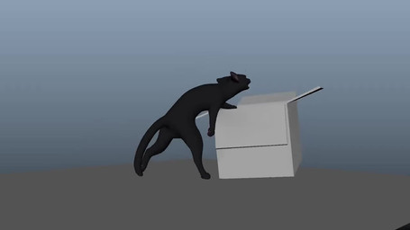 ambiguous_gender black_body black_fur box cardboard cardboard_box container feral floating fur glistening glistening_eyes grey_background jumping pawpads paws rubbing scar scared simple_background solo trash_can micah_breitweiser if_it_fits_i_sits_(meme) little_kitty_big_city little_kitty_(lkbc) domestic_cat felid feline felis mammal 16:9 2024 3d_(artwork) 3d_animation animated digital_media_(artwork) long_playtime meme no_sound official_art video widescreen