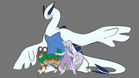 balls feral genitals group hooves male penis prehensile_penis slime trio aspeneyeswatching mythology nintendo pokemon bovid caprine dragon generation_2_pokemon generation_6_pokemon gogoat goodra legendary_pokemon lugia mammal mythological_creature mythological_scalie pokemon_(species) scalie hi_res