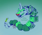 brick feral green_body rock solo square swirls text wildside nintendo pokemon generation_1_pokemon onix pokemon_(species) 2024 english_text hi_res