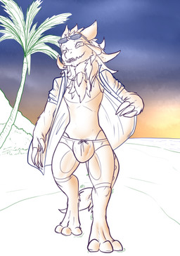 anthro balls beach big_balls big_bulge big_penis big_tail bottomwear bulge clothed clothing detailed_bulge eyewear footprint genitals grin huge_balls huge_bulge huge_penis looking_at_viewer male open_clothing open_shirt open_topwear palm_tree paws penis plant presenting revealing_outfit seductive shirt shorts sitting skimpy smile smirk solo speedo sunglasses sunset swimwear tail tight_bottomwear tight_bulges tight_clothing tight_shorts tight_underwear topwear tree underwear walking walking_towards_viewer conditional_dnp samagthrav2 xuna wickerbeast absurd_res hi_res