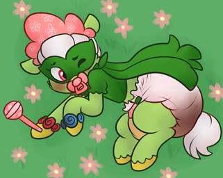 ambiguous_gender blush bodily_fluids bonnet clothed clothing diaper feces feral flower genital_fluids hair headgear headwear pacifier plant scatplay shirt simple_background soiled_diaper soiling solo topwear unclean_diaper urine used_diaper wet_diaper wetting young monsterbunny 2015 archived_source digital_drawing_(artwork) digital_media_(artwork)