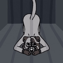 anthro breasts butt female front_and_back front_view grey_body hair muzzle_(object) prison rear_view shaking_breasts shaking_butt solo tail tail_motion tail_tuft tailwag teasing tuft barkbeast felid feline lion mammal pantherine 1:1 animated low_res