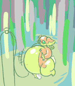 air_inflation anthro bandage belly belly_expansion belly_squish big_belly blush expansion female green_sclera hand_on_belly hand_on_own_belly hose hose_in_mouth hose_inflation huge_belly hyper hyper_belly inflatable inflation motion_lines multicolored_body pink_body pink_ears puffed_cheeks scut_tail short_tail solo squish swelling tail tan_body tan_ears thick_thighs two_tone_body white_eyes white_tail bo-the-sno nintendo pokemon animate_inanimate audino generation_5_pokemon living_inflatable pokemon_(species) 2017 colored digital_media_(artwork)