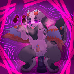 anthro begging begging_pose clock crouching dildo dildo_sitting erection feathered_wings feathers fur genitals glowing glowing_eyes grey_body grey_fur horn hypnosis looking_at_object male mind_control nude paw_pose pendulum penetration penis pocketwatch pose ringed_eyes sex_toy solo spread_wings submissive submissive_male tongue watch white_body wings zalanno canid canine canis domestic_dog mammal 1:1 absurd_res hi_res
