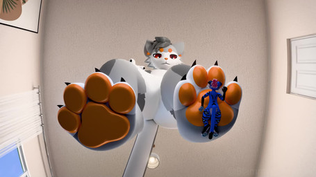4_toes anthro blue_body blue_fur duo featureless_crotch feet foot_fetish foot_focus fur grey_body grey_fur inside low-angle_view micro nude orange_pawpads pawpads paws red_eyes smothering squish stepping stuck_to_foot toes under_foot worm's-eye_view blammyshmoozled mayu_(azuki) 16:9 3d_(artwork) 3d_animation animated digital_media_(artwork) hi_res high_framerate short_playtime sound video widescreen
