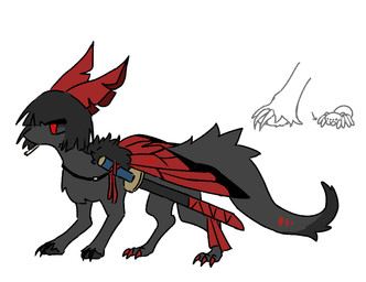 3_toes all_fours ambiguous_gender black_body black_fur black_hair cigarette claws comparison directional_arrow feet feral fluffy fluffy_tail fur hair head_wings highlights_(coloring) insect_wings lepidopteran_wings melee_weapon red_eyes red_highlights red_rope red_wings rope scabbard side_view simple_background smoking smoking_cigarette solo sword tail toe_claws toes unusual_wing_placement weapon white_background wings clear_all_ralm limbus_company project_moon ryoshu_(limbus_company) arachnid arthropod butterfly canid canine fox hybrid insect lepidopteran mammal spider 2025 female_(lore)