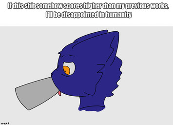 anthro blue_body blue_fur blush blush_lines bodily_fluids deep_throat dripping duo fur humor male oral oral_penetration orange_eyes penetration saliva saliva_drip saliva_on_tongue text wdaf sylas_(wdaf) felid feline mammal animated animated_gif english_text short_playtime