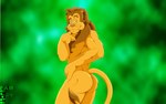 4_fingers anthro brown_mane brown_nose brown_tail_tuft butt claws closed_smile eyebrows finger_claws fingers fur fur_tuft green_eyes looking_at_viewer male mane mouth_closed muscular muscular_arms narrowed_eyes nude_anthro nude_male pose smile solo standing tail tail_tuft tuft whiskers yellow_body yellow_fur fabfelipe the_wonderful_wizard_of_oz cowardly_lion felid lion mammal pantherine 16:10 2010 digital_media_(artwork) pinup widescreen