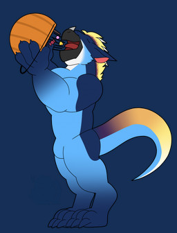 anthro blonde_hair blue_body bodysuit bulge candy clothing costume dessert digitigrade eating food hair holidays horn male open_mouth possession side_view skinsuit solo suit tail thick_tail tight_clothing nokucroc halloween negadrake teryx_commodore 2024 alpha_channel hi_res