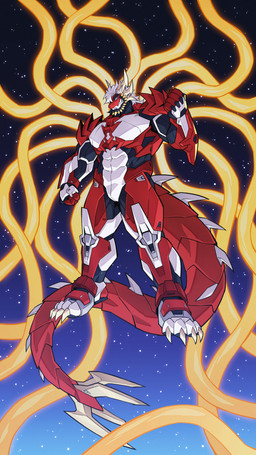 anthro grin grinning_at_viewer machine male smile smiling_at_viewer solo space spikes spikes_(anatomy) star tail tentacles onion88539913 mythology helixus android dragon mythological_creature mythological_scalie robot scalie 9:16 absurd_res hi_res