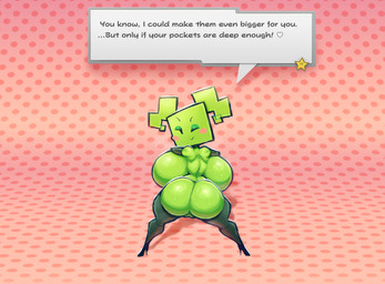 areola armwear bedroom_eyes big_breasts big_butt black_armwear black_clothing black_elbow_gloves black_footwear black_gloves black_handwear black_high_heels black_legwear black_thigh_highs blush blush_stickers bodily_fluids breasts butt clothing dotted_background elbow_gloves ellipsis exclamation_point eyeshadow eyewear female female_humanoid footwear genitals glasses glistening glistening_breasts glistening_butt glistening_shoulders gloves green_body green_breasts green_butt green_eyeshadow green_hair green_skin green_vulva grey_text hair hand_on_breast hands_on_own_breasts handwear heart_after_text high_heels huge_breasts legwear looking_at_viewer looking_back looking_back_at_viewer makeup mostly_nude_female mostly_nude_humanoid narrowed_eyes nipples not_furry one_eye_closed one_eye_half-closed pattern_background pigtails pink_blush plump_labia presenting presenting_hindquarters rear_view red_eyewear red_glasses seductive shadow shoes simple_background smile solo square_(anatomy) square_head star sweat sweaty_breasts sweaty_butt talking_to_viewer text text_box thick_thighs thigh_highs vulva wide_hipped_female wide_hipped_humanoid wide_hips anonsprite mario_bros nintendo paper_mario mimi_(paper_mario) humanoid 2024 english_text shaded