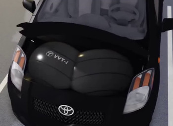 bouncing_pecs breasts car car_hood machine male parking_space presenting_to_viewer tarmac vehicle willie_piv roblox toyota toyota_yaris dire_car dire_machine dire_vehicle living_car living_machine living_vehicle 3d_(artwork) 3d_animation animated digital_media_(artwork) high_framerate no_sound short_playtime video
