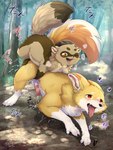 anal anal_orgasm anal_penetration animal_genitalia animal_penis balls blush bodily_fluids brown_body brown_fur canine_genitalia canine_penis chest_tuft claws cum cum_on_ground cumshot digitigrade dipstick_tail duo ejaculation erection fangs feral feral_on_feral feral_penetrated feral_penetrating feral_penetrating_feral finger_claws from_behind_position fur genital_fluids genitals gloves_(marking) grass hands-free head_tuft heart_symbol inner_ear_fluff interrobang knot knotted_penis larger_penetrated leg_markings looking_pleasured male male/male male_penetrated male_penetrating male_penetrating_male markings one_eye_closed open_mouth orange_eyes orgasm outside penetration penis perching_position plant quadruped red_eyes sex size_difference snout socks_(marking) spiral_eyes tail tail_markings teeth text toe_claws tongue tongue_out tree tuft white_body white_fur yellow_body yellow_fur ingi canid canine mammal raccoon_dog tanuki 2025 hi_res japanese_text shaded signature