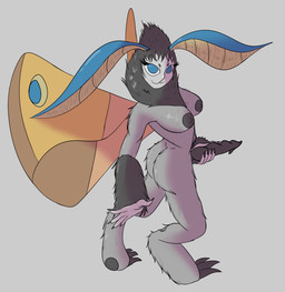 anthro breasts butt butt_pose genitals gynomorph intersex nipples non-mammal_breasts non-mammal_nipples nude penis pose solo tasteful_nudity metalslay3rs erlen_moth arthropod insect lepidopteran moth absurd_res hi_res pinup