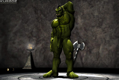 abs armpit_hair axe balls biceps big_muscles big_penis body_hair digitigrade ear_piercing facial_piercing fangs flaccid flexing foreskin front_view genitals green_body green_skin hairy horn humanoid_genitalia humanoid_penis humanoid_pointy_ears jewelry male melee_weapon mohawk muscular muscular_humanoid muscular_male necklace nipples nose_piercing nose_ring not_furry nude partially_retracted_foreskin pecs penis piercing pointy_ears pose ring_piercing septum_piercing solo standing tattoo teeth tusks weapon darkviperbara humanoid orc 3d_(artwork) digital_media_(artwork) full-length_portrait portrait