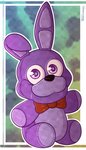 abstract_background anthro black_nose blue_background bow_tie green_background looking_at_viewer male multicolored_body multicolored_ears plushie purple_body purple_ears purple_eyes simple_background sitting smile solo stitch_(sewing) toy two_tone_body two_tone_ears yellow_background twinkattstudios five_nights_at_freddy's scottgames bonnie_(fnaf) plush_bonnie_(fnaf) animate_inanimate lagomorph leporid living_plushie mammal rabbit 2021 absurd_res full-length_portrait hi_res portrait