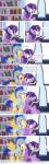 2015 absurd_res armor bookshelf brown_body brown_feathers chair comic crystal crystal_pony_(mlp) dialogue dm29 duo english_text equid equine feathered_wings feathers female feral flash_sentry_(mlp) friendship_is_magic fur furniture galea hair hasbro hi_res horn inside kissing male male/female mammal multicolored_hair my_little_pony mythological_creature mythological_equine mythology pegasus pencil_(object) purple_body purple_feathers purple_fur purple_hair reading simple_background sitting text twilight_sparkle_(mlp) two_tone_hair wing_boner winged_unicorn wings