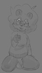 afro anthro balls bottomless clothed clothing eyewear femboy flaccid fur genitals glasses glistening glistening_eyes kneeling male nerd penis slightly_chubby solo sweater topwear turtleneck pimpwalker1 dante_(pimpwalker1) bear giant_panda mammal absurd_res hi_res monochrome