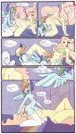 2013 4:7 all_fours anthro anthrofied blue_body blue_feathers blue_fur bottomless breasts clothed clothing comic cunnilingus cutie_mark dahliabee dialogue duo english_text equid equine eyes_closed facesitting feathered_wings feathers female female/female fingering fluttershy_(mlp) friendship_is_magic fur genitals hair hasbro hi_res mammal multicolored_hair my_little_pony mythological_creature mythological_equine mythology nipples nude oral pegasus pink_hair pussy rainbow_dash_(mlp) rainbow_hair sex sitting_on_another spread_legs spreading text vaginal wings yellow_body yellow_feathers yellow_fur