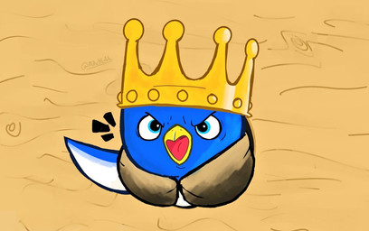 anthro beak blue_body blue_eyes blue_feathers brown_cloak brown_clothing cloak clothing crown feathers flippers furrowed_eyebrows gesture hand_gesture headgear king light male male_anthro open_beak open_mouth pointing red_tongue royalty solo text tongue white_body white_feathers wood yellow_beak vampkettleartz dreamworks madagascar_(series) the_super_mario_bros_movie penguin_king avian bird penguin penguin_(mario) 2023 artist_name bust_portrait colored digital_drawing_(artwork) digital_media_(artwork) english_description lighting portrait shaded