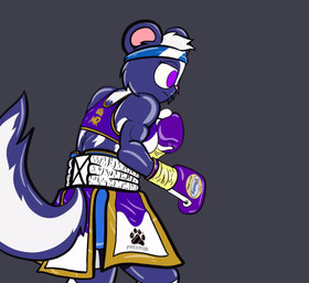 accessory anthro boxing boxing_gloves bra clothing female handwear headband punch solo sport sports_bra underwear rellowcantdraw mammal mephitid skunk 2026 animated digital_media_(artwork) hi_res